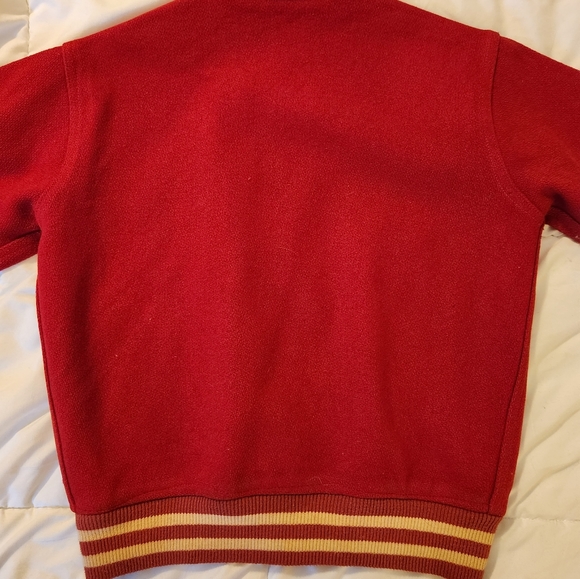 Vintage 1950s Wool Kids University Jacket Red Large - Picture 9 of 15